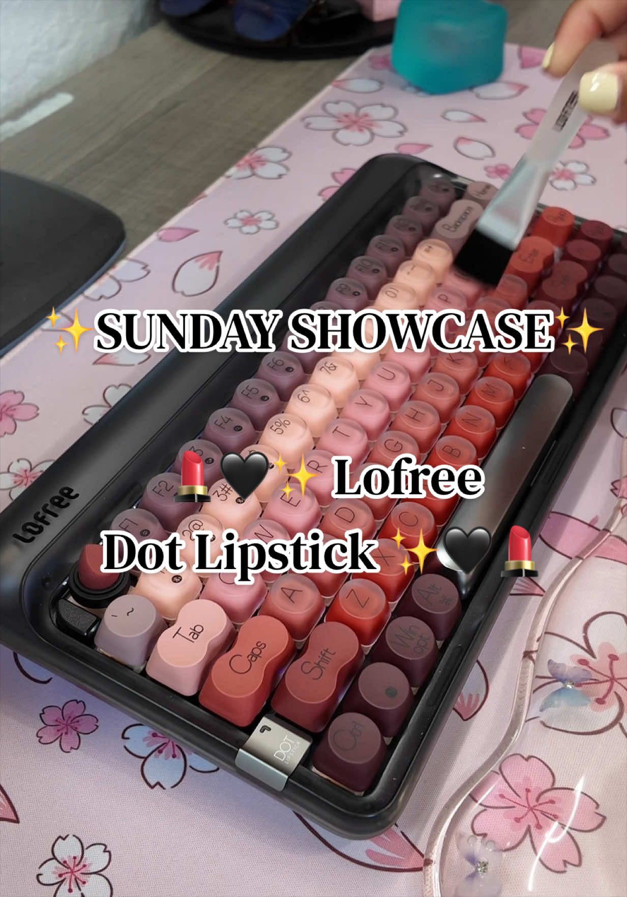 TikTok post by @wfhwithnance for Lofree. Caption reads: [...] ✨ | A luxury unboxing experience with....