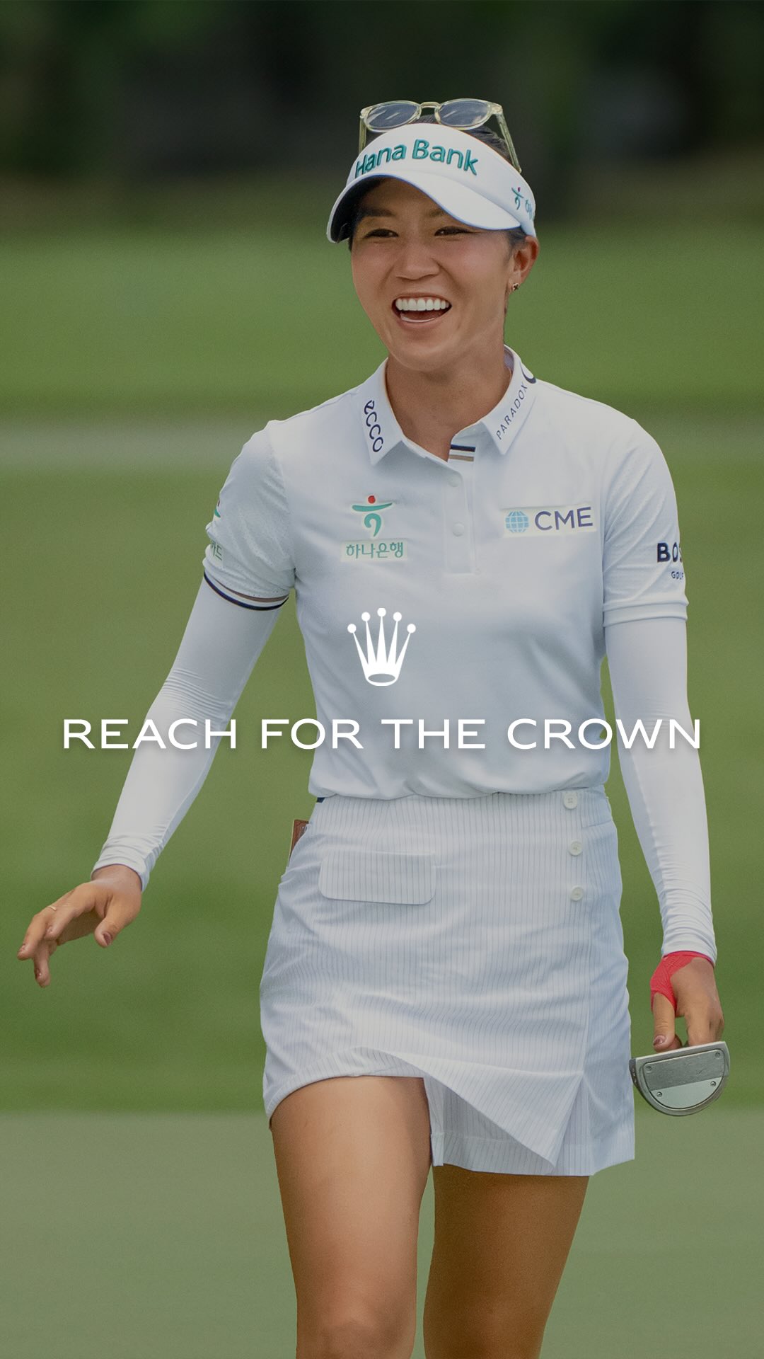 Instagram post by @lydsko for Rolex. Caption reads: At 14, she won her first professional golf....