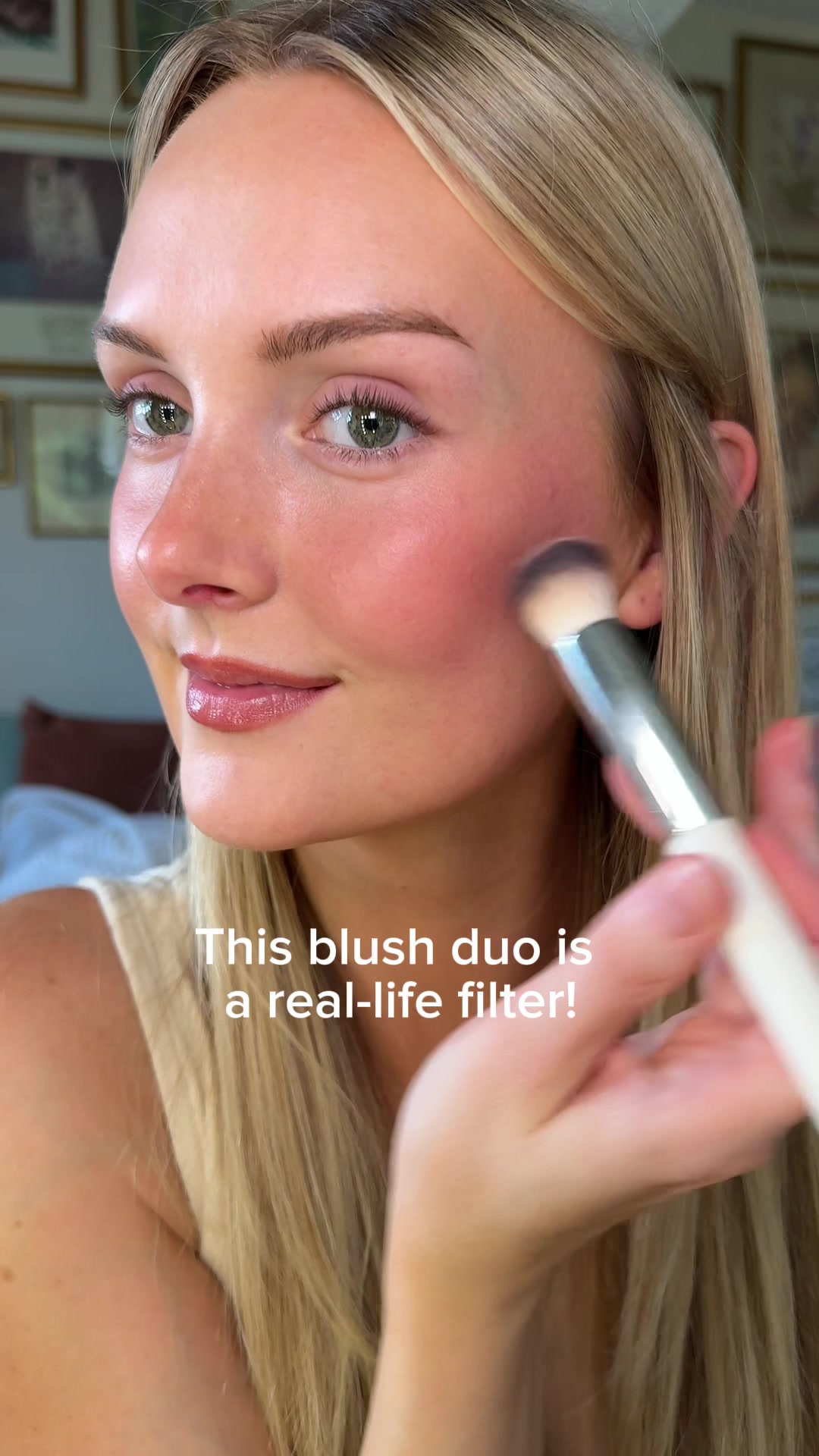 TikTok post by @anna_annora for ILIA Beauty. Caption reads: [...] Focus Blurring Blush from @ILIA Beauty....