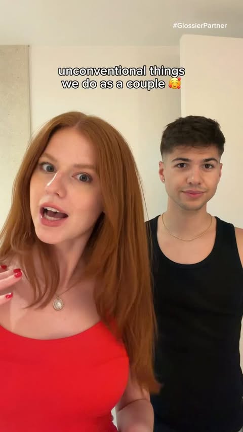 Instagram post by @a_twink_and_a_redhead for Glossier. Caption reads: [...] best for us and our relationship 💕....