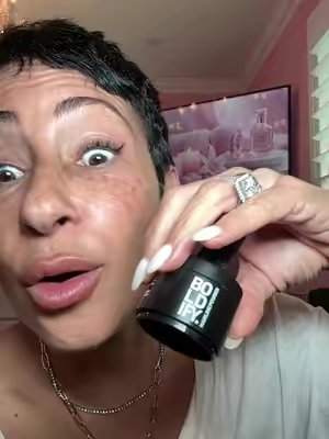 TikTok post by @curlyglamma for BOLDIFY. Caption reads: Buhbye grays @@boldify #boldify #haircolor.