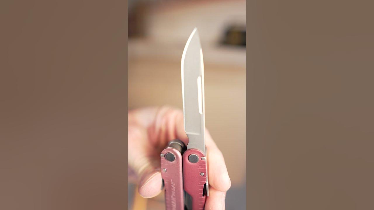 YouTube post by @ReluctantDIYers for Leatherman. Caption reads: The Leatherman Rebar is perhaps the best....