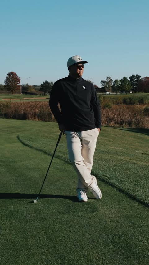 Instagram post by @rati_golf for Badbirdiegolf. Caption reads: Range session with @badbirdiegolf fit....