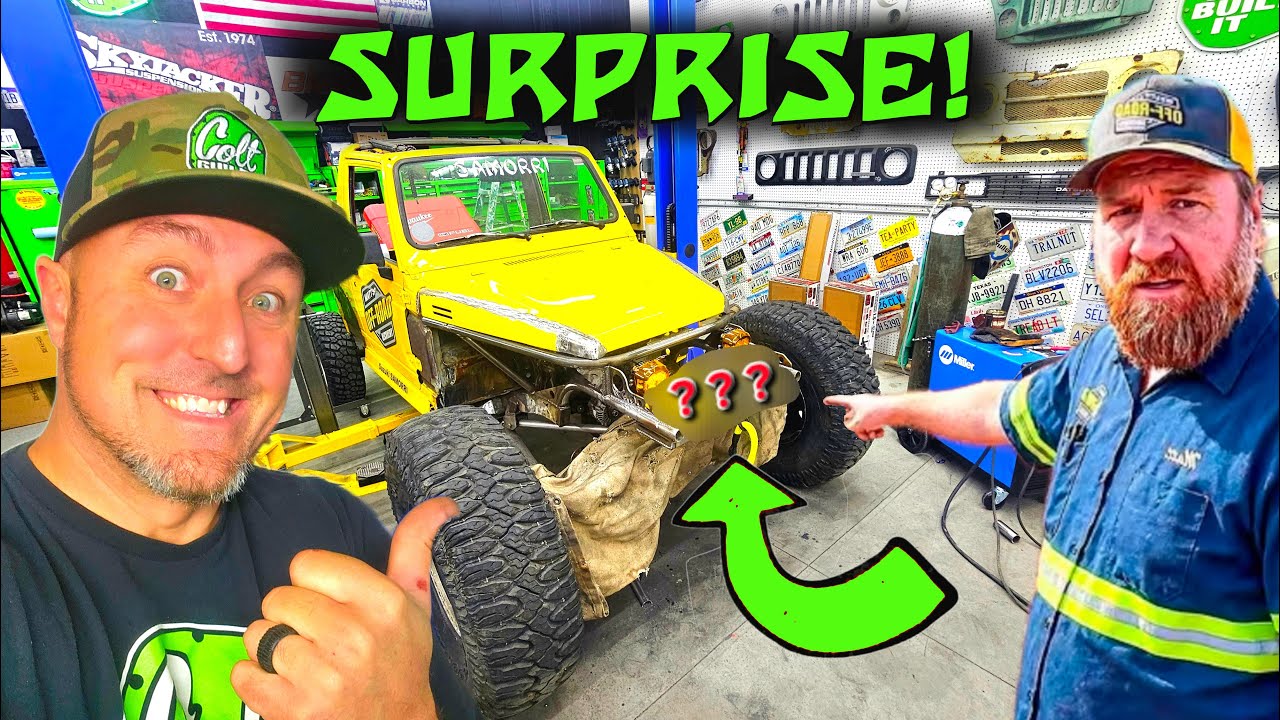 YouTube post by @coltbuildsit for WOLFBOX. Caption reads: I Have A Surprise For Matt On The World's Smallest....