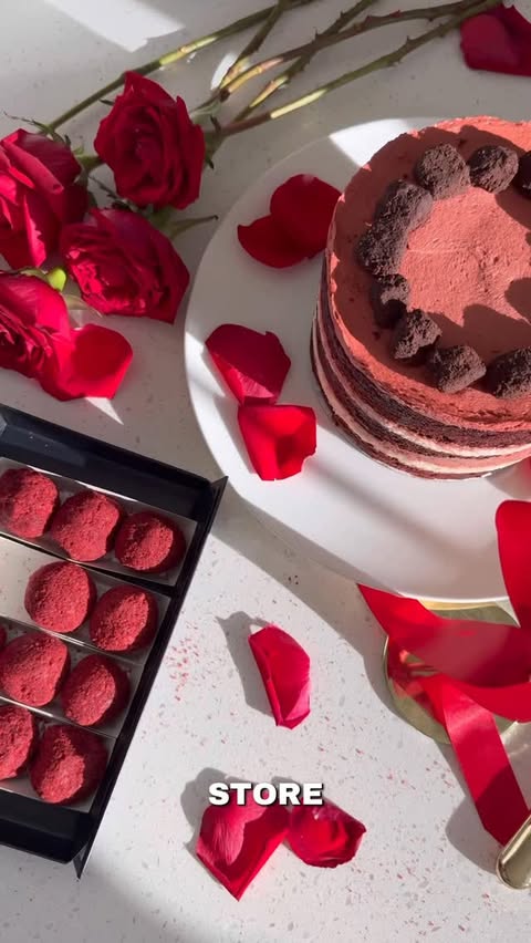 Instagram post by @thequinnfluential for Milk Bar. Caption reads: [...] Velvet Cheesecake cake + truffles from....