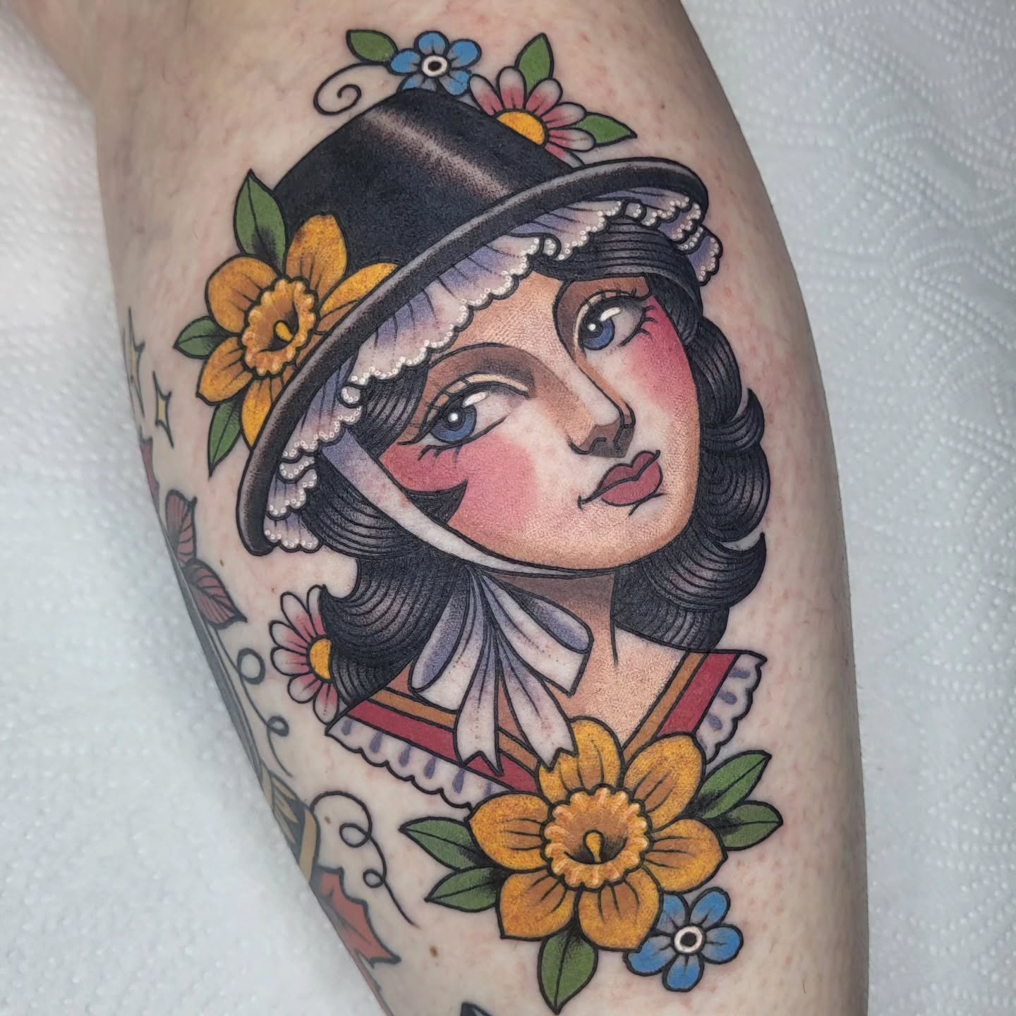 Instagram post by @ali_burke_tattoo for Butterluxe Tattoo Care. Caption reads: Thank you so much @lollybirdvintage for coming and....