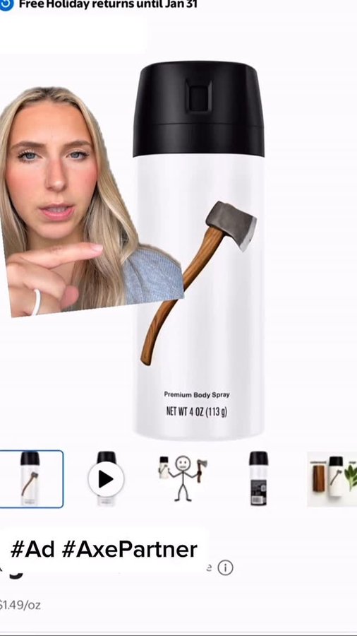 Instagram post by @emilyzugay for AXE. Caption reads: This is the FINAL and ONLY time you can get YOUR....