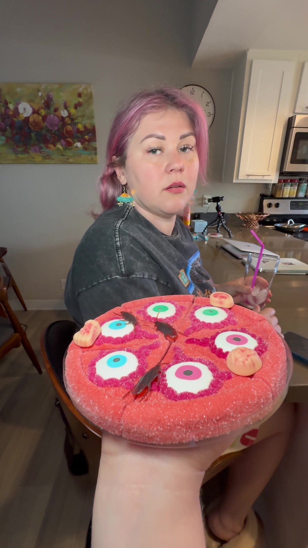 TikTok post by @maria_foundit for Amos Sweets. Caption reads: Marshmallow Pizza by @Amos Sweets #marshmallow....