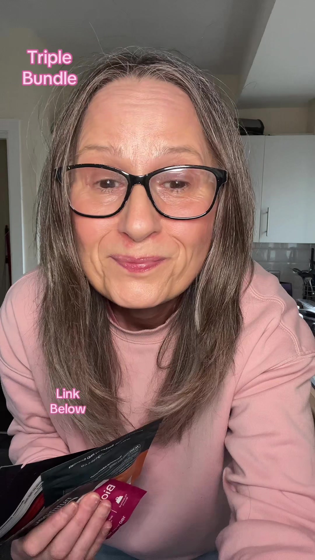 TikTok post by @joanneprojectyou for Nutrition Geeks. Caption reads: @Horbaach UK @nutritiongeeksofficial #betterhair....