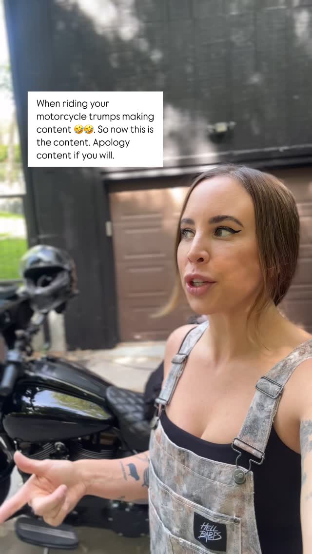 Instagram post by @jessicahaggett for Hell Babes. Caption reads: [...] minute switch up. Camo overalls are....