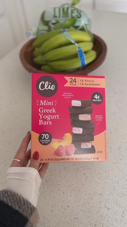 Instagram post by @positively_paige_ for Clio Snacks. Caption reads: The MOMENT I noticed new flavors at @samsclub - I....