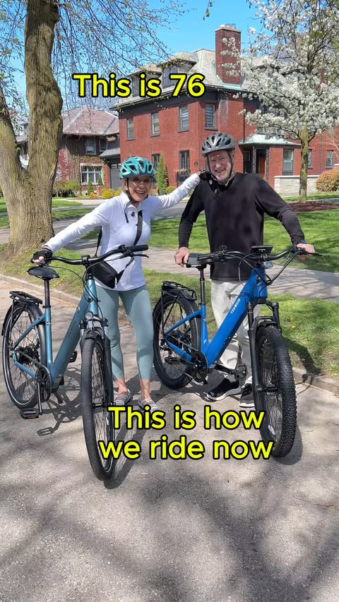 Instagram post by @nadja__eat_move_glow for TENWAYS E-Bike. Caption reads: 💫We don’t move because we feel young… We feel....