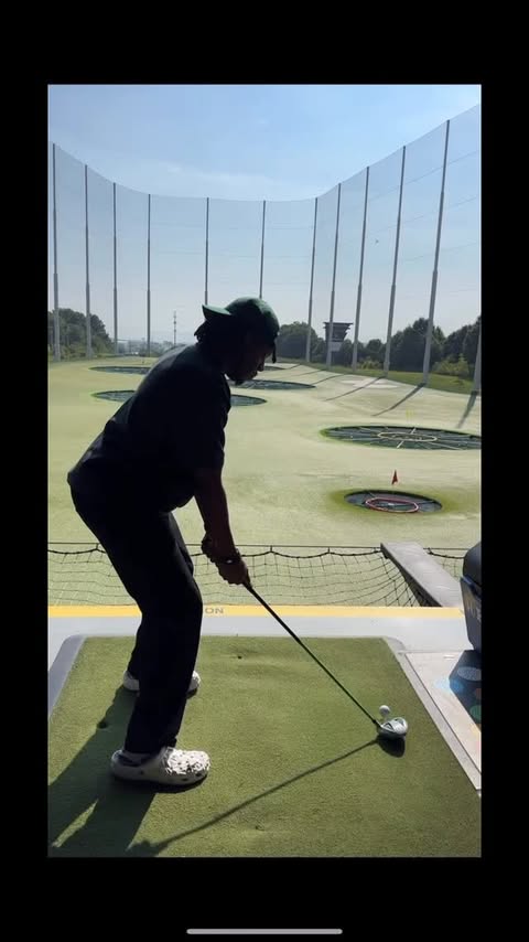 Instagram post by @chrisblive for Topgolf. Caption reads: It’s somewhat of an “off day” so why not get in a....