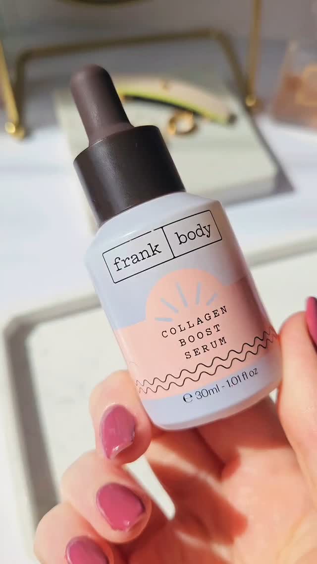 Instagram post by @glow.with.emily.x for Frank Body. Caption reads: ✨ Glowing skin, coming right up ✨ Frank Body....