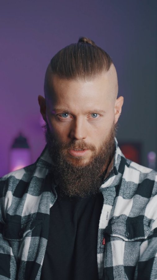 Instagram post by @pilotviking for The Beard Struggle. Caption reads: Fresh weekend cut with the best beard care for a....