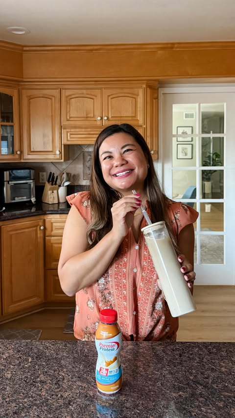 Instagram post by @junebabylove for Premier Protein. Caption reads: [...] which is a protein coffee! ☕️....