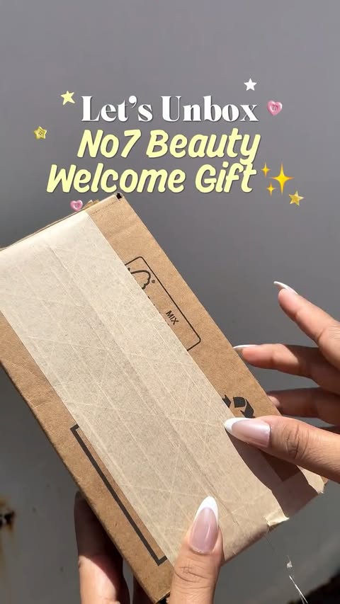 Instagram post by @ugcthewariway for No7 USA. Caption reads: LETS UNBOX MY FIRST @no7usa gifted PR ✨ They sent....