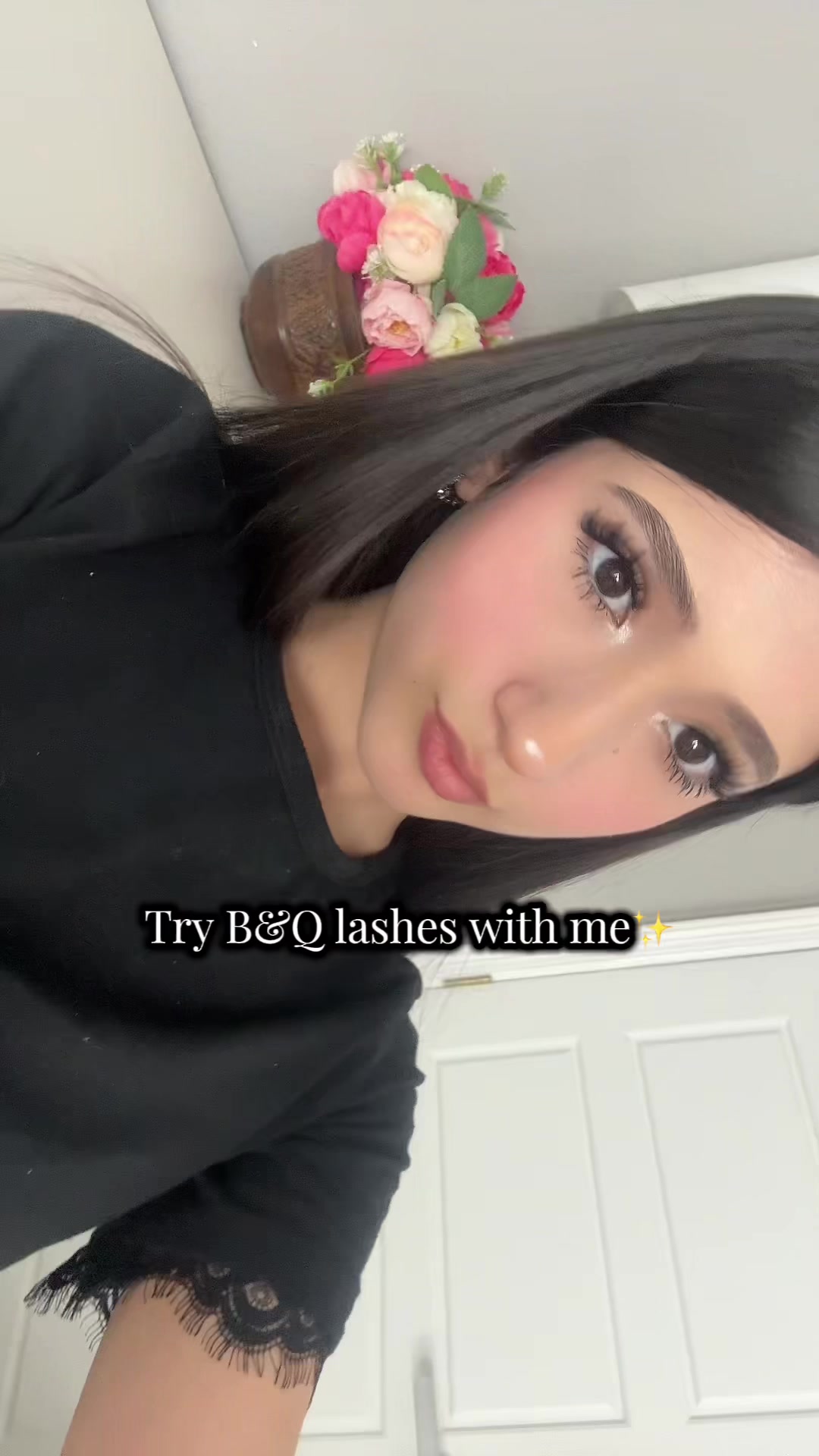 TikTok post by @pamsprivv for BQ Lash. Caption reads: So cuteee#lashclusters #fypシ@B&QLASH.