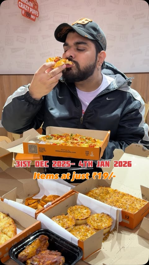 Instagram post by @magicaltummy for Little Caesars. Caption reads: Items starting @₹19😱 Little Caesars Pizza lekar....