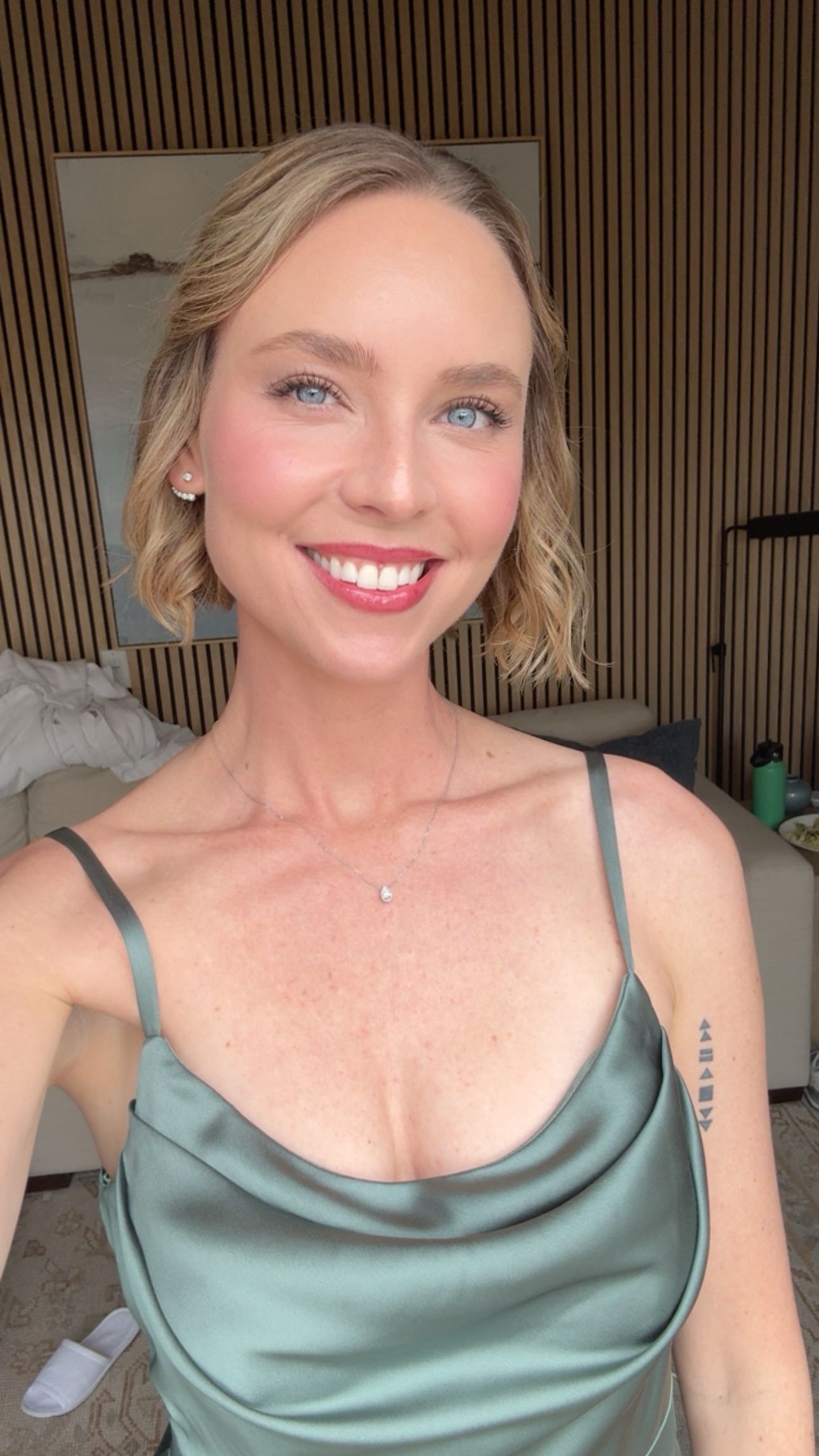 Instagram post by @stateofkait for Kaja Beauty. Caption reads: Here’s my wedding officiant makeup! Let me know if....