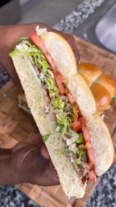 Instagram post by @chefkeysh for KING'S HAWAIIAN. Caption reads: BLT sliders on @kingshawaiian original sweet rolls....