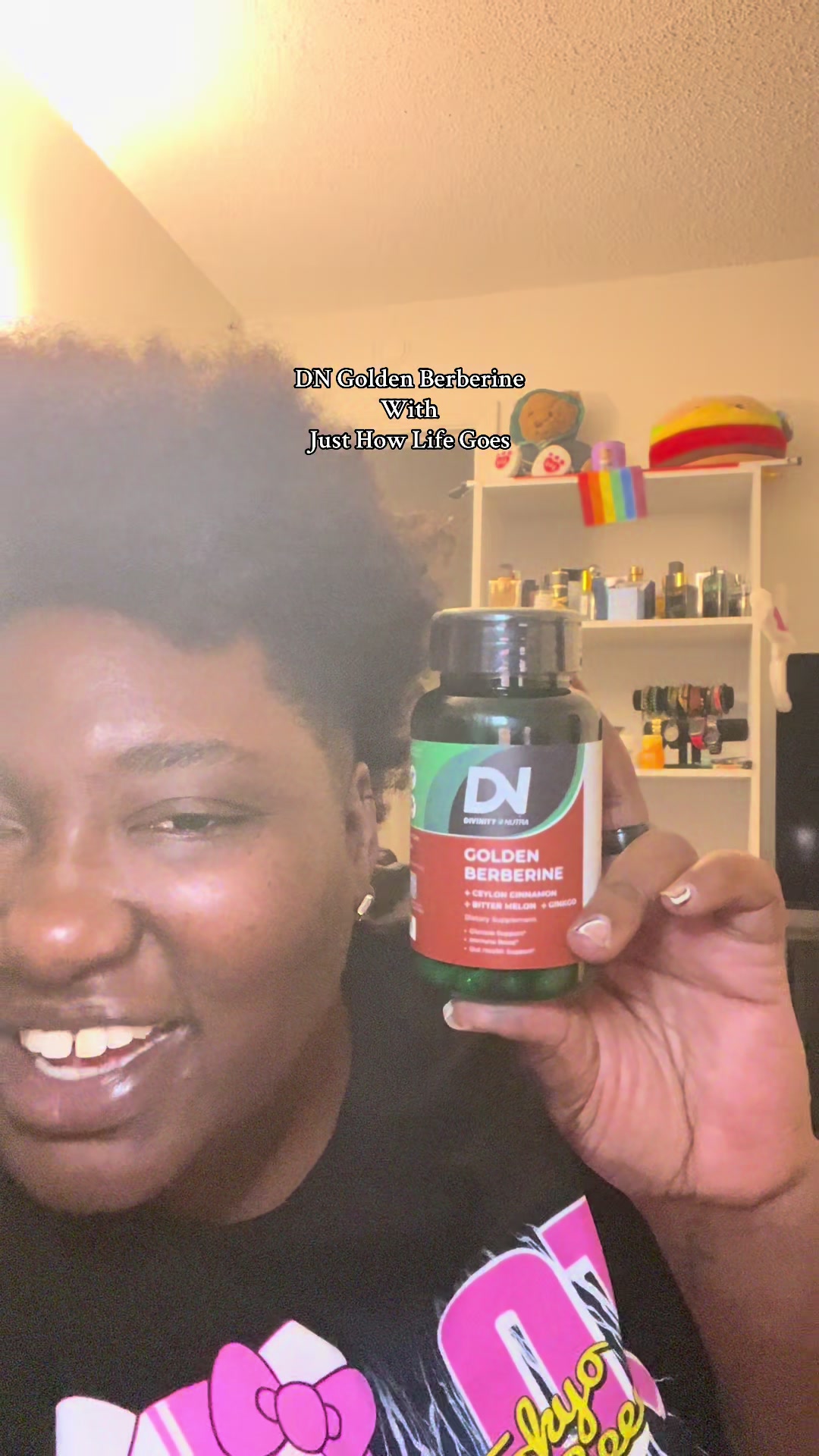 TikTok post by @_yourfavoriteshooter for Divinity Nutra. Caption reads: @DivinityNutra is an awesome vitamin brand.....
