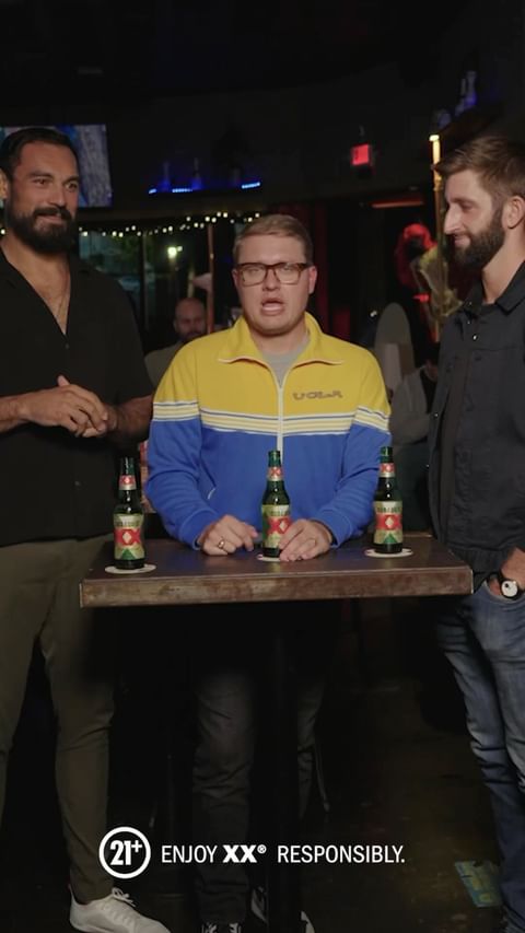 Instagram post by @joeymulinaro for Dos Equis. Caption reads: You asked and Dos-Tradamus answered 📞 Where else....