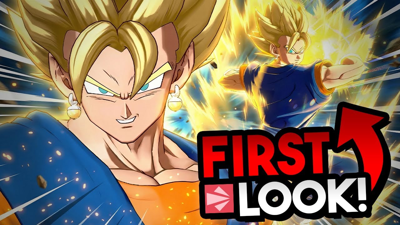 YouTube post by @TheDummy for G FUEL. Caption reads: SUPER VEGITO LOOKS INSANELY BROKEN!! EARLY LOOK!!....