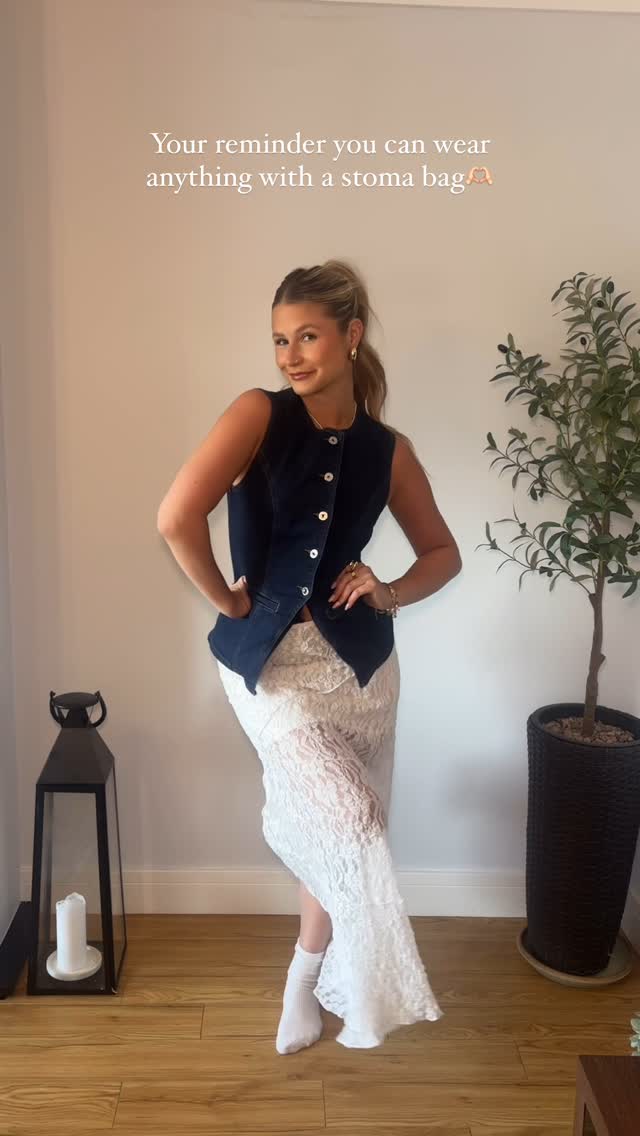 Instagram post by @mollie_pearcee for Lipsy London. Caption reads: Your reminder you can wear anything with a stoma....