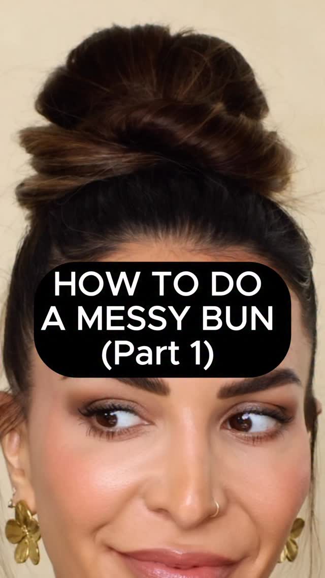 Instagram post by @glamgirlgabi for Luxy Hair. Caption reads: How to do a MESSY BUN (Part 1) 
There are sooooo....