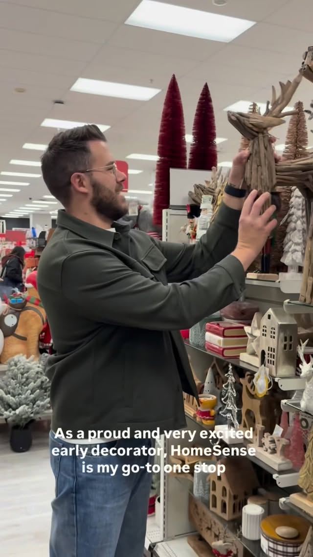 Instagram post by @designbecomeshim for HomeSense. Caption reads: HomeSense for the Holidays! #AD

This year I am....