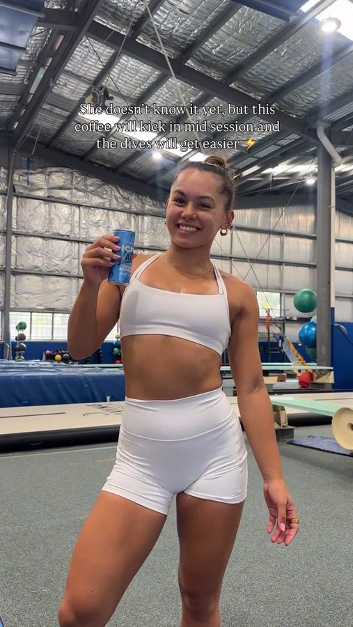 Instagram post by @xantheia.pennisi for Beforeyouspeak Coffee. Caption reads: You won’t catch me training without coffee 🫣😍☕️....