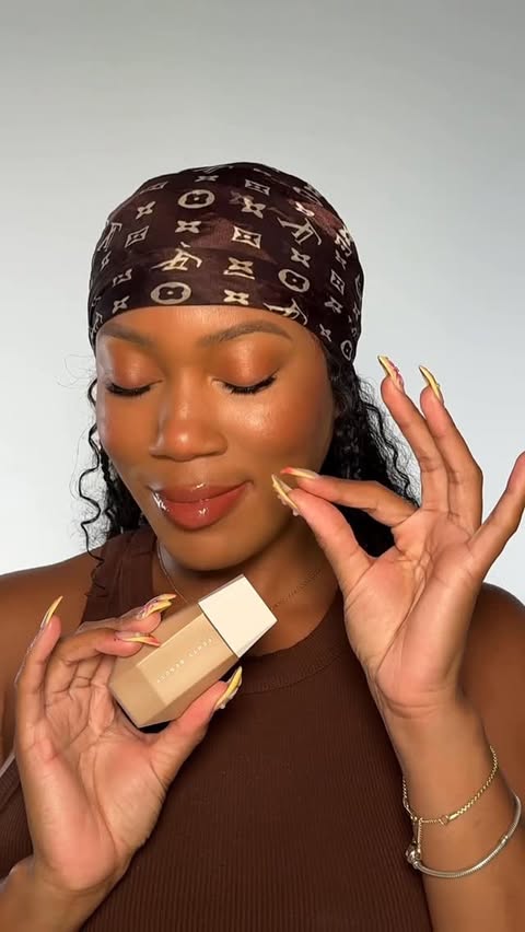 Instagram post by @forevercryssy for Fenty Beauty. Caption reads: [...] I had to double-check the mirror.....