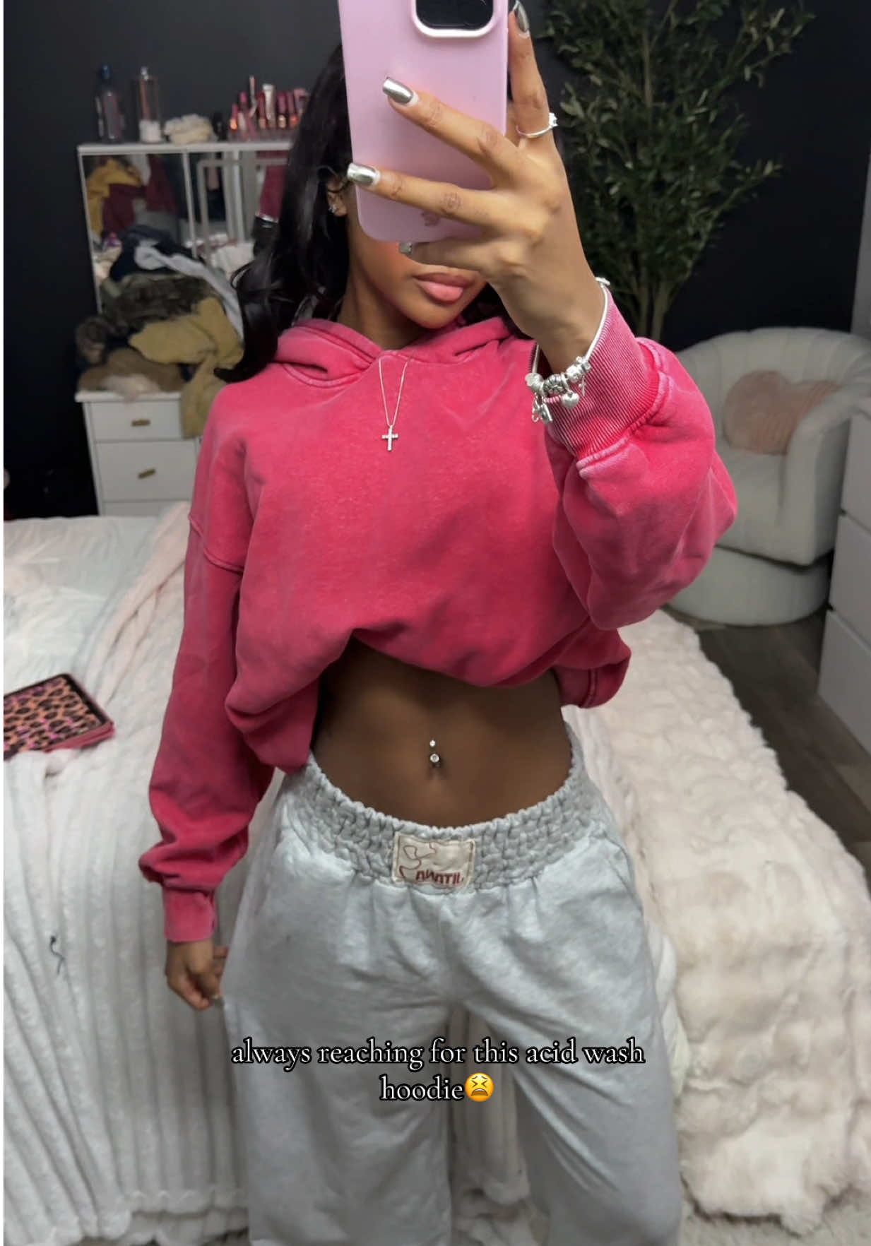 TikTok post by @miyacromer for Automet. Caption reads: i have this acid wash hoodie in so many colors i....