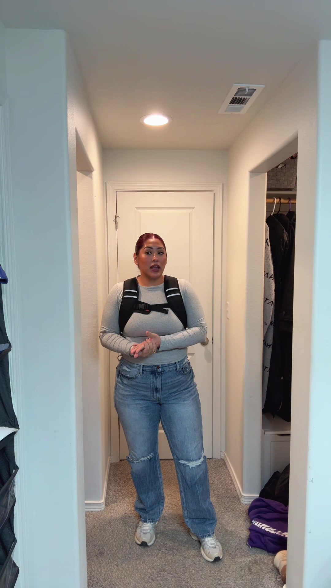 TikTok post by @g.tberry for Zelus Fitness. Caption reads: I swear by this vest! @ZELUS Fitness #weightedvest....