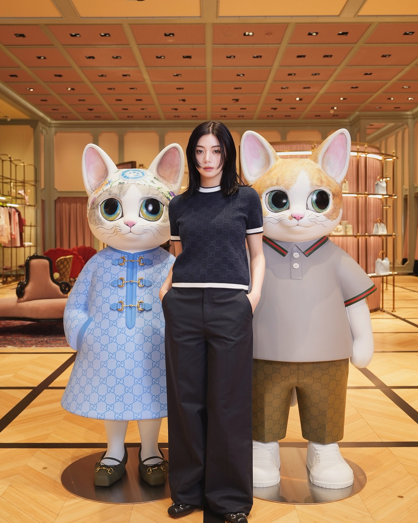 Instagram post by @elaiza_ikd for GUCCI. Caption reads: GUCCIとアーティスト....