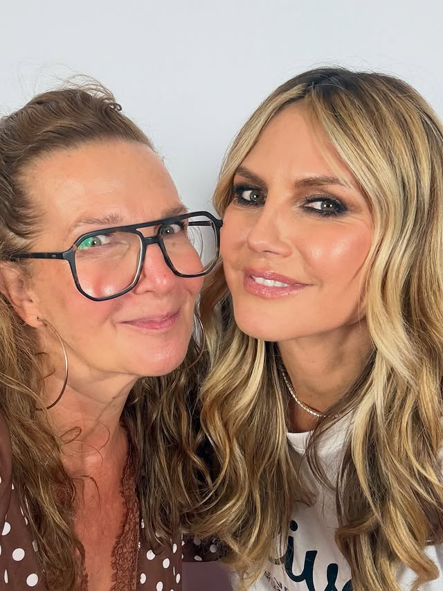 Instagram post by @serenagoldenbaum for s.Oliver. Caption reads: [...] JOB with my lovely @heidiklum for @soliver....
