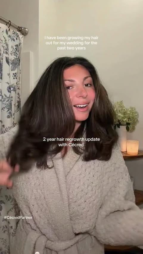 Instagram post by @alannavizzoni for CÉCRED. Caption reads: after a long journey my hair is finally wedding....