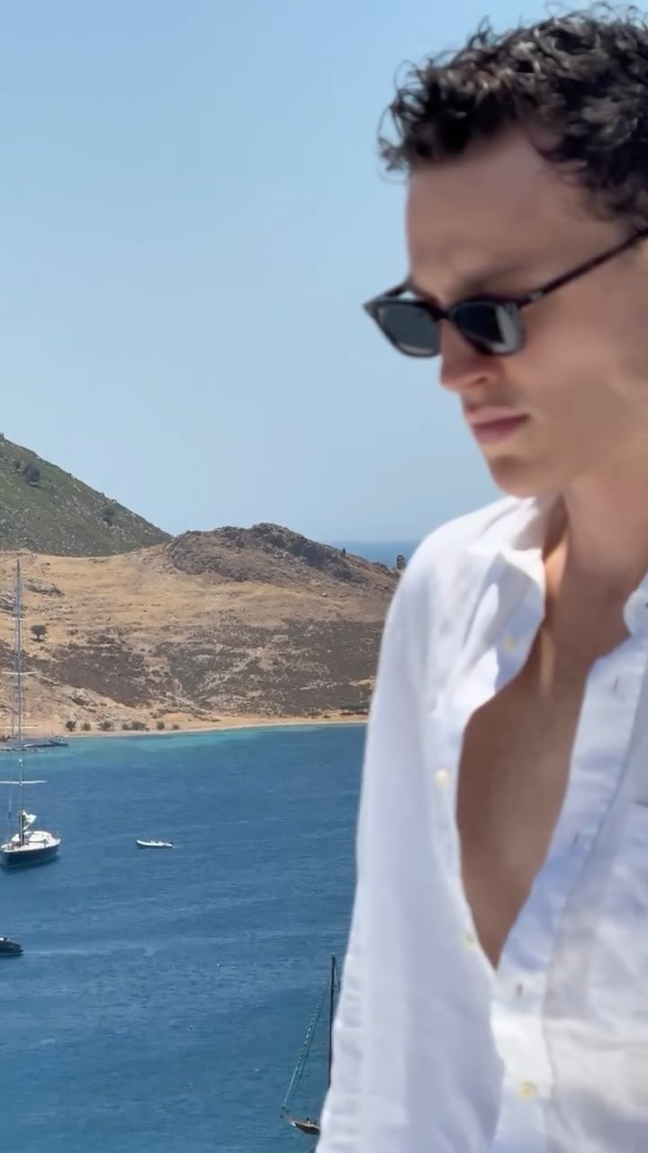 Instagram post by @peterseggio for GCDS. Caption reads: Greek Coastline Deserves Style! #GCDS @gcdswear 🩶....