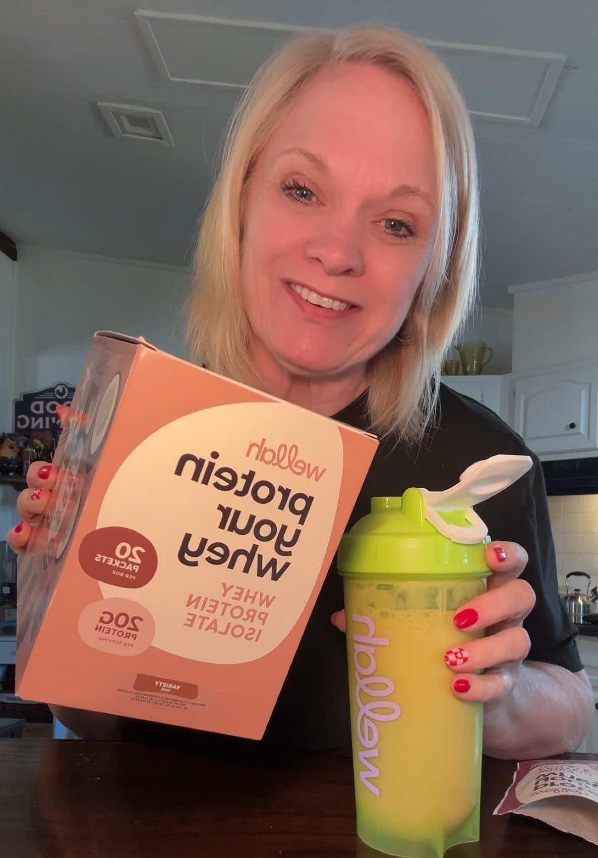 TikTok post by @lzachary0324 for Wellah Nutrition. Caption reads: Get that protein in with @Wellah Nutrition....