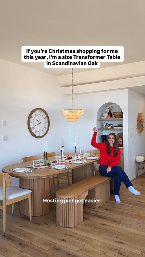 Instagram post by @theglobewanderers for Transformer Table. Caption reads: The perfect table for the host in your life....