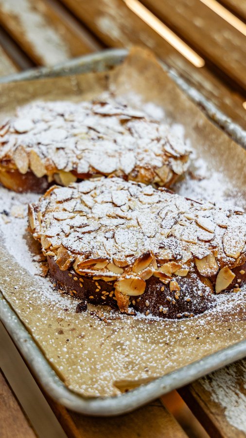 Instagram post by @bengingi for Organic Valley. Caption reads: Lazy almond croissant exists and it’s called....