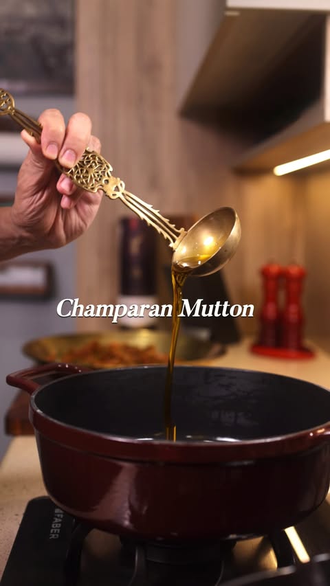 Instagram post by @mrinalmarwaha for Glenfiddich. Caption reads: [...] whisky pour. Champaaran mutton with a....