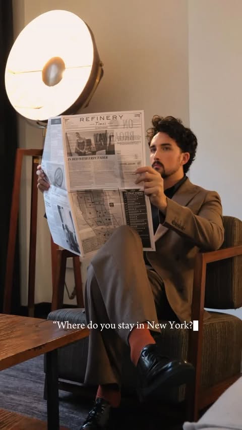 Instagram post by @chrisandjacob for Small Luxury Hotels. Caption reads: Where did we stay in New York? We couldn't have....