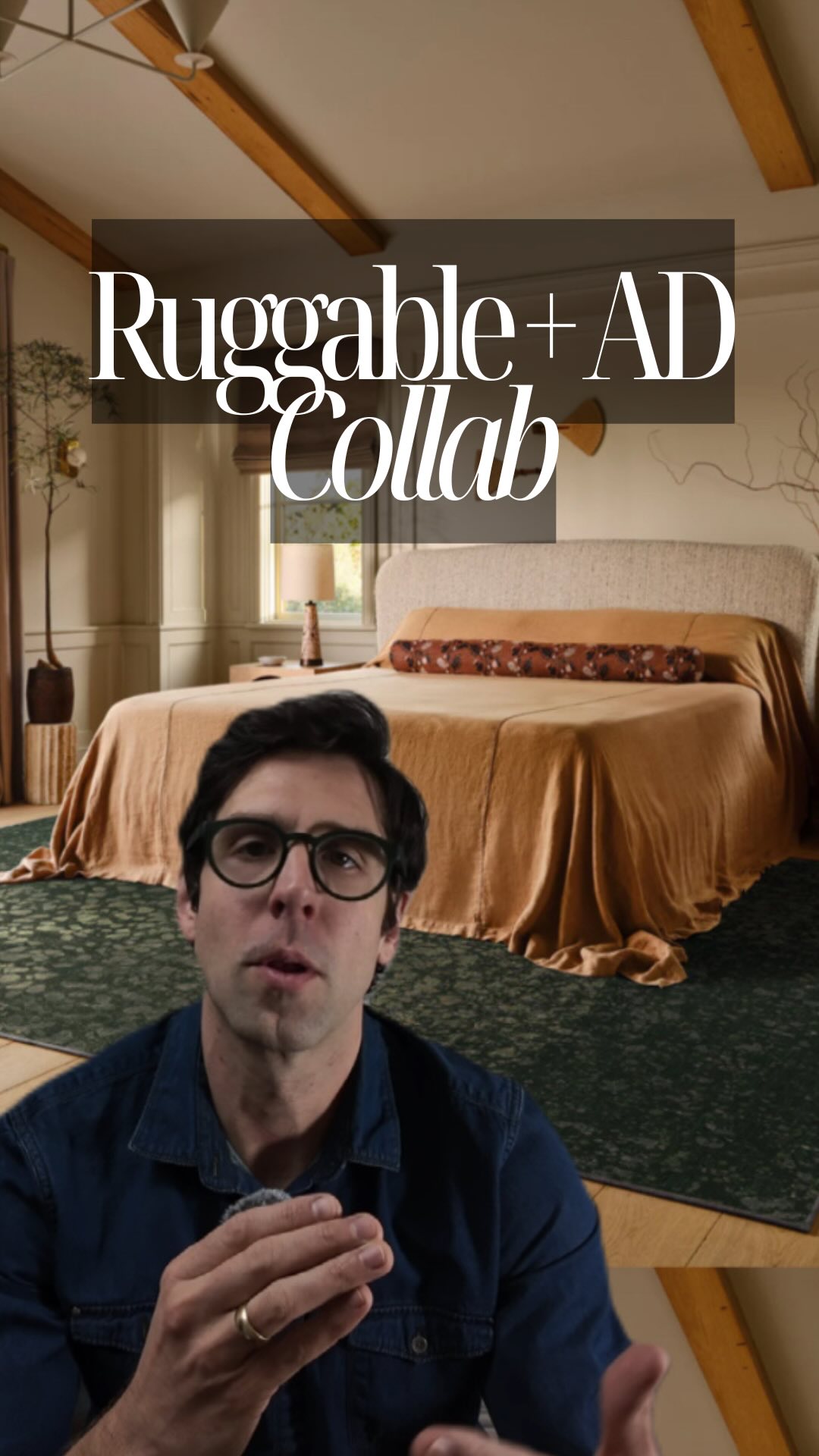 Instagram post by @hansloreidesign for Ruggable. Caption reads: @Ruggable & @Archdigest just revealed their second....