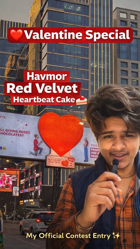 Instagram post by @sidd_meghwanshi for Havmor. Caption reads: [...] sweetness ❤️🍰 Celebrating love with....
