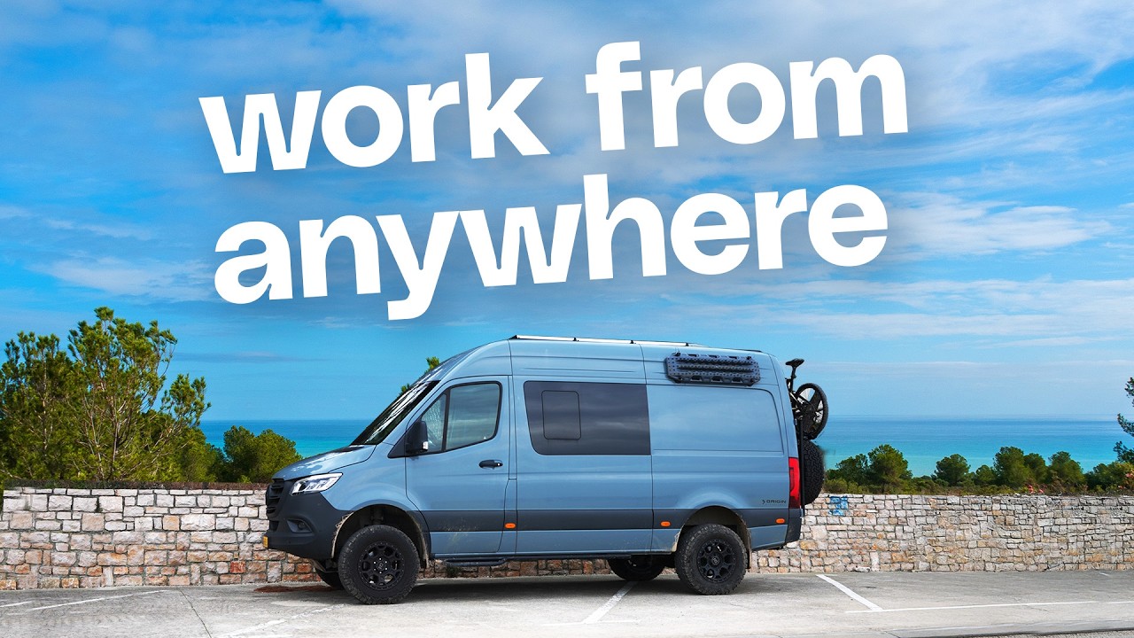 YouTube post by @TheVerge for The Verge. Caption reads: Van life tech tour: how I work from anywhere.