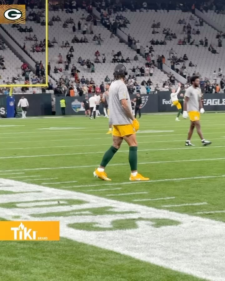 Instagram post by @nflbrasil for TIKI Brand. Caption reads: First look inside Arena Corinthians!.