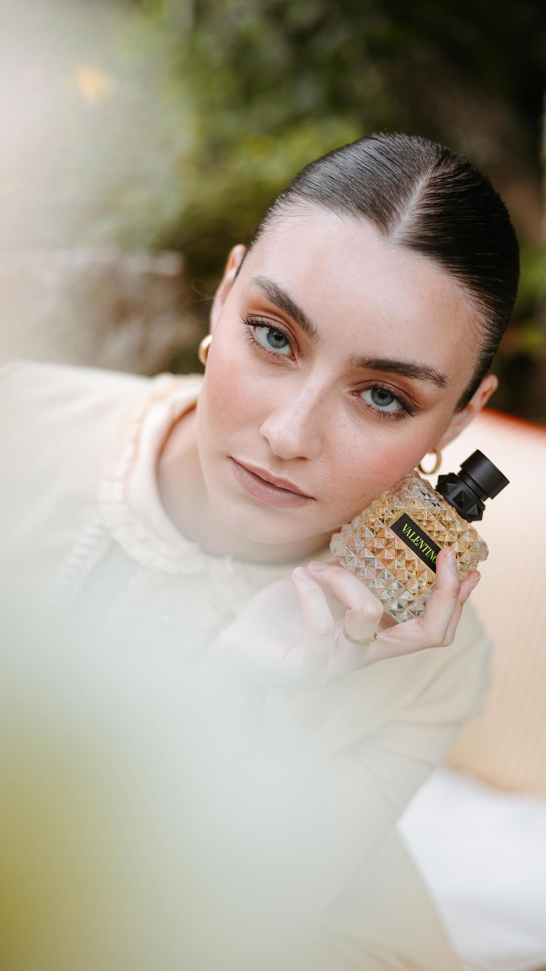 Instagram post by @marygracetropeano for Valentino Beauty. Caption reads: When do you feel like your best version? For me....