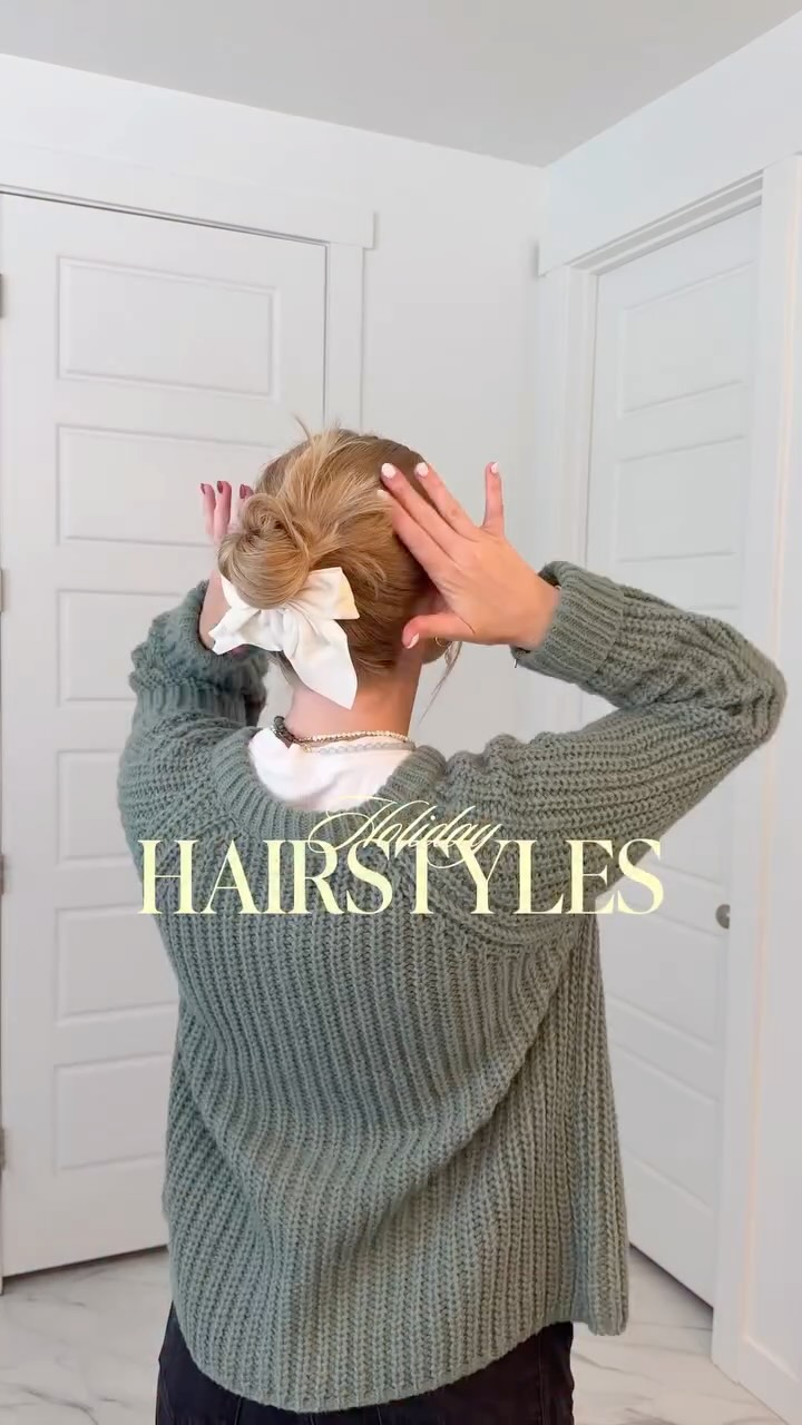 Instagram post by @montana_coles for Kitsch. Caption reads: Hair accessories for a holiday party?? Yes....